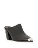 pointed cap toe mules