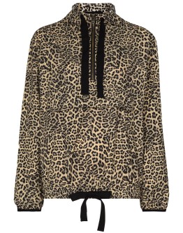 leopard print half zip anorak