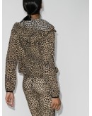 leopard print half zip anorak
