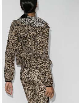 leopard print half zip anorak