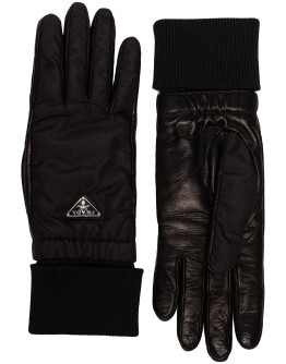 reversible cashmere and leather gloves