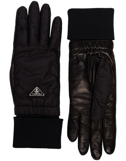 reversible cashmere and leather gloves