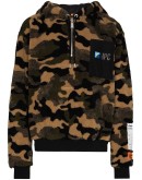 camouflage-print fleece hoodie
