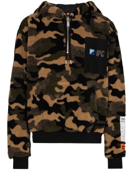 camouflage-print fleece hoodie