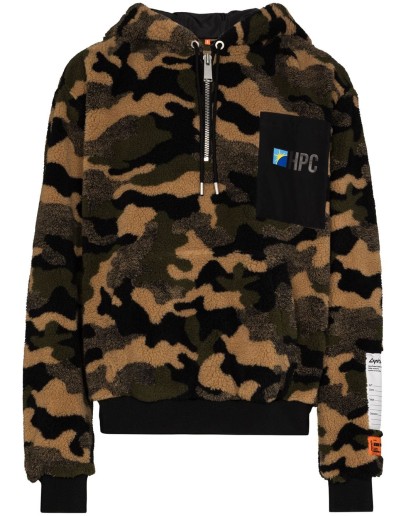 camouflage-print fleece hoodie