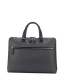 zipped textured briefcase