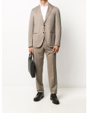 zipped textured briefcase