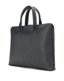 zipped textured briefcase