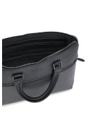zipped textured briefcase