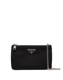nylon double-compartment crossbody bag