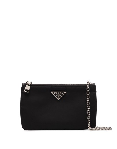 nylon double-compartment crossbody bag