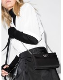 nylon double-compartment crossbody bag