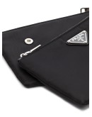 nylon double-compartment crossbody bag