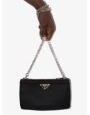 nylon double-compartment crossbody bag
