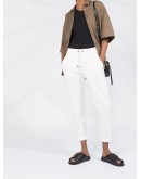 drawstring cropped trousers