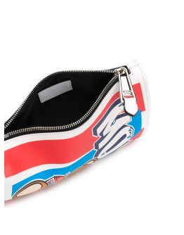 logo-print clutch bag