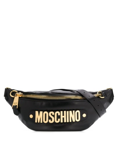 lettering logo plaque belt bag