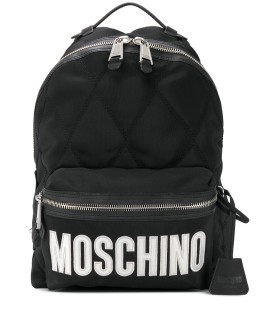 quilted logo backpack