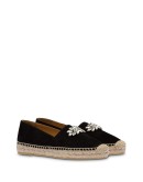 crystal-embellished suede espadrilles