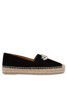crystal-embellished suede espadrilles