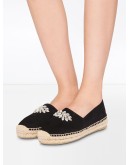 crystal-embellished suede espadrilles