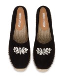 crystal-embellished suede espadrilles