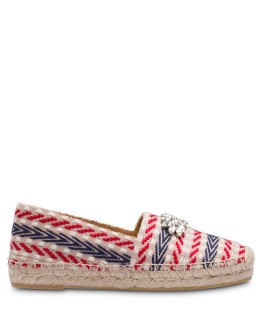 crystal-embellished geometric-pattern espadrilles