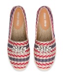 crystal-embellished geometric-pattern espadrilles