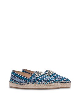 crystal-embellished geometric-pattern espadrilles