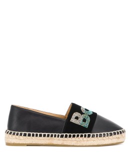 rhinestone logo espadrilles