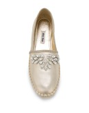 crystal-embellished leather espadrilles