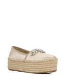 crystal-embellished leather espadrilles
