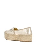 crystal-embellished leather espadrilles