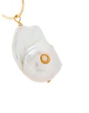 pearl-embellished hoop earrings
