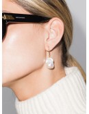 pearl-embellished hoop earrings
