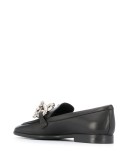 crystal embellished square toe loafers