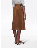 Horsebit suede midi skirt 