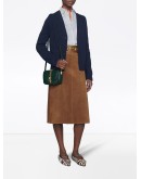 Horsebit suede midi skirt 