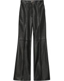 leather flared trousers