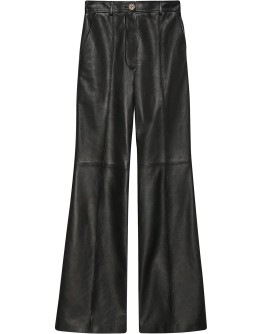 leather flared trousers