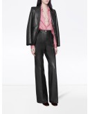 leather flared trousers