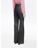 leather flared trousers