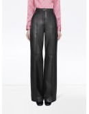 leather flared trousers