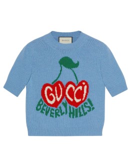 Beverly Hills cherries intarsia-knit top