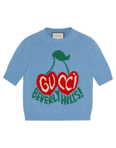 Beverly Hills cherries intarsia-knit top