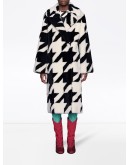 houndstooth shearling coat