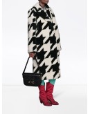 houndstooth shearling coat