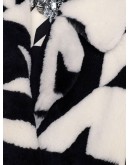 houndstooth shearling coat