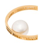 faux-pearl hoop earrings