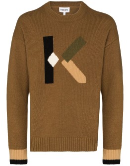 logo intarsia-knit jumper